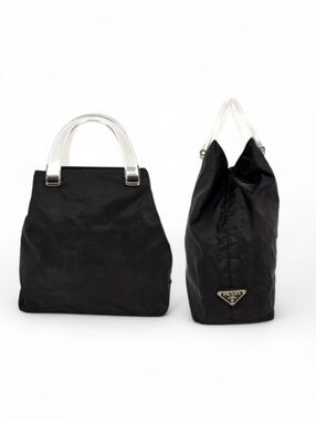 Prada Tessuto Nylon and Lucite Evening Tote Bag in Black